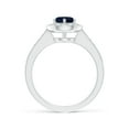 thumbnail image 2 of ANGARA Natural 1 ct Blue Sapphire Halo Ring with Diamond Accents in 14K White Gold for Women (Size-6mm) | September Birthstone, Anniversary, Jewelry Gift for Women | Natural Blue Sapphire Ring, 2 of 9