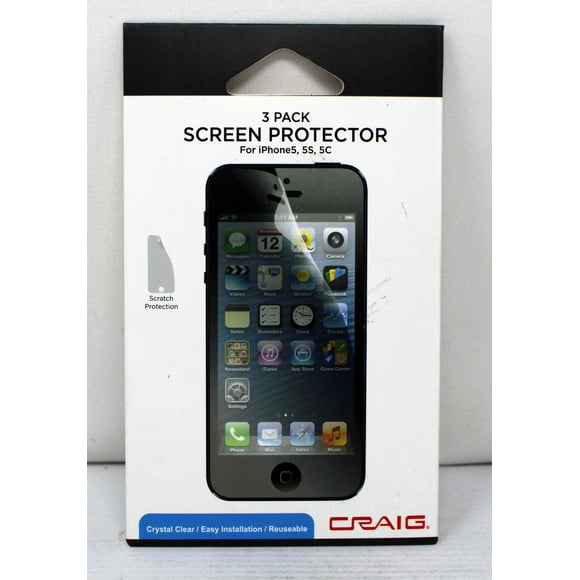 Craig Protection d'Écran 3 Pack Cristal Clair pour Iphone 5,5S & 5C