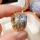 thumbnail image 1 of Luxurious 18k Gold Plated Zircon Ring Set - Perfect for Engagement & Wedding Jewelry for Women, 1 of 4