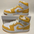 thumbnail image 3 of Ni - ke Jordan 1 Mid White University Gold Women’s Size 10.5 = Men Size 9 New BQ6472-117, 3 of 5