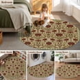 thumbnail image 5 of Round Rugs 6Ft, Boho Floral Round Area Rug Washable Indoor Throw Carpet, Modern Geometric Ethnic Abstract Flowers Red Green Soft Non Slip Circle Rug for Office Cabinet Home Decor Aesthetic, 5 of 8