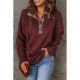 thumbnail image 4 of Sudadera con capucha para mujer, con estampado acolchado a la moda, ligera, de manga larga, color liso, informal, color rojo M, 4 of 6