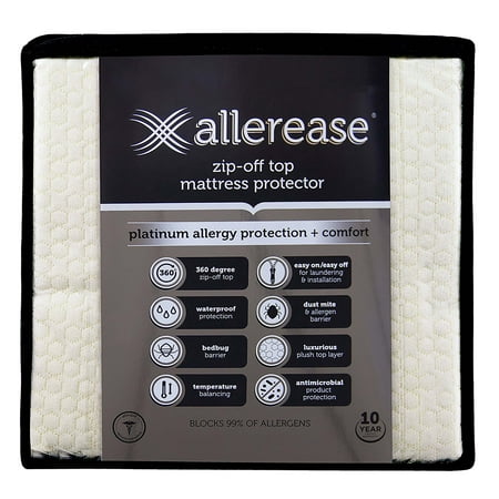 Allerease Platinum Zip-Off Top Zippered Mattress Protector, Full