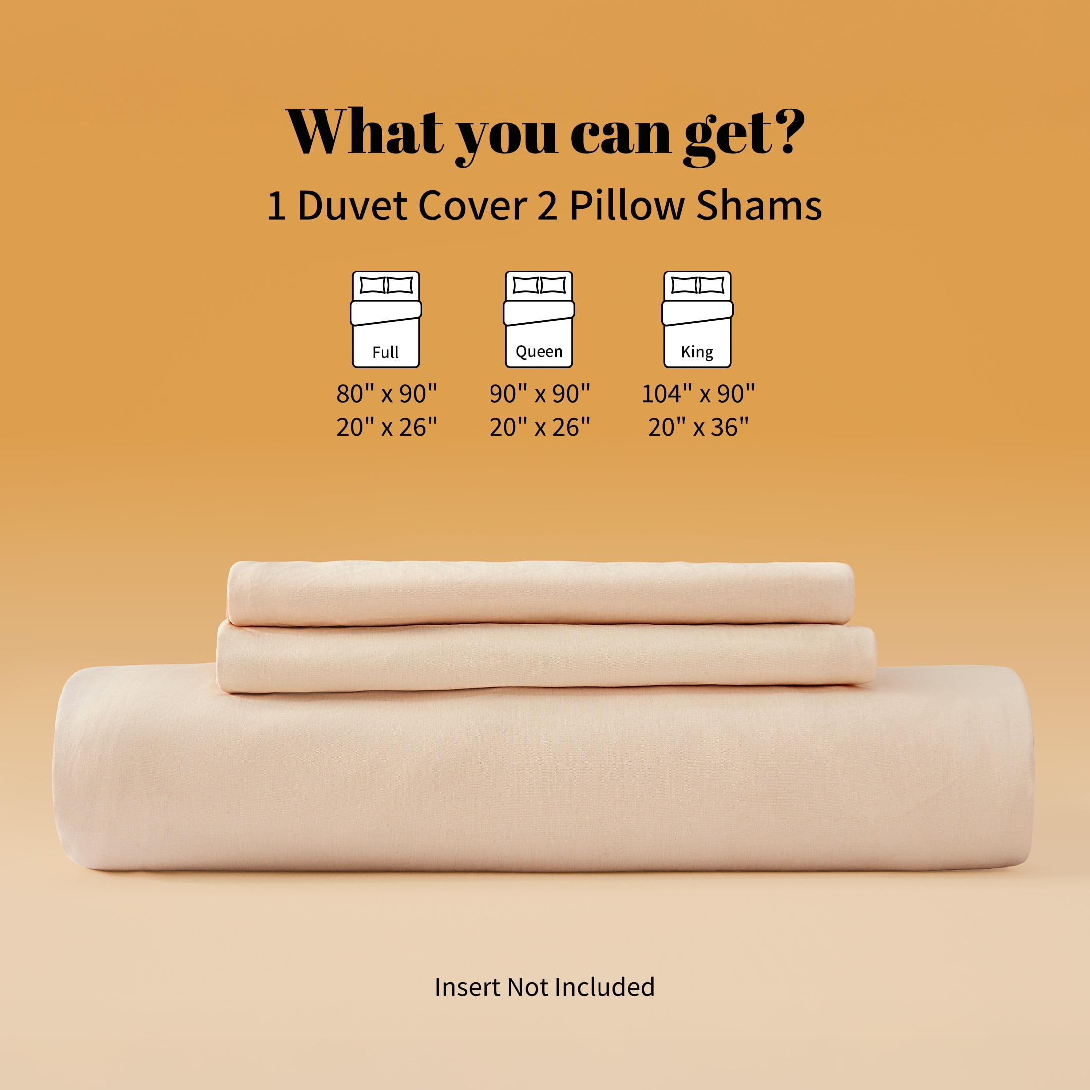 Sonive Washed Duvet Cover Set Full, Linen-Like 3 Pieces Soft Breathable Bedding set, Beige