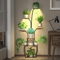 thumbnail image 2 of Plant Stand Indoor with Grow lights, 55" Tall 7 Tiered Large Plant Shelf for Indoor Plant Vase-Shape Rack Plant Pot Holder Gardening for Living Room Corner Black, 2 of 8