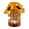 thumbnail image 4 of Girasol Lámpara de mesa de noche LED Luz de noche Luz ambiental Lámpara de vidrio Sombra Hogar Lámpara de flores artificiales para inauguración de la Yinane Lámpara de noche, 4 of 8