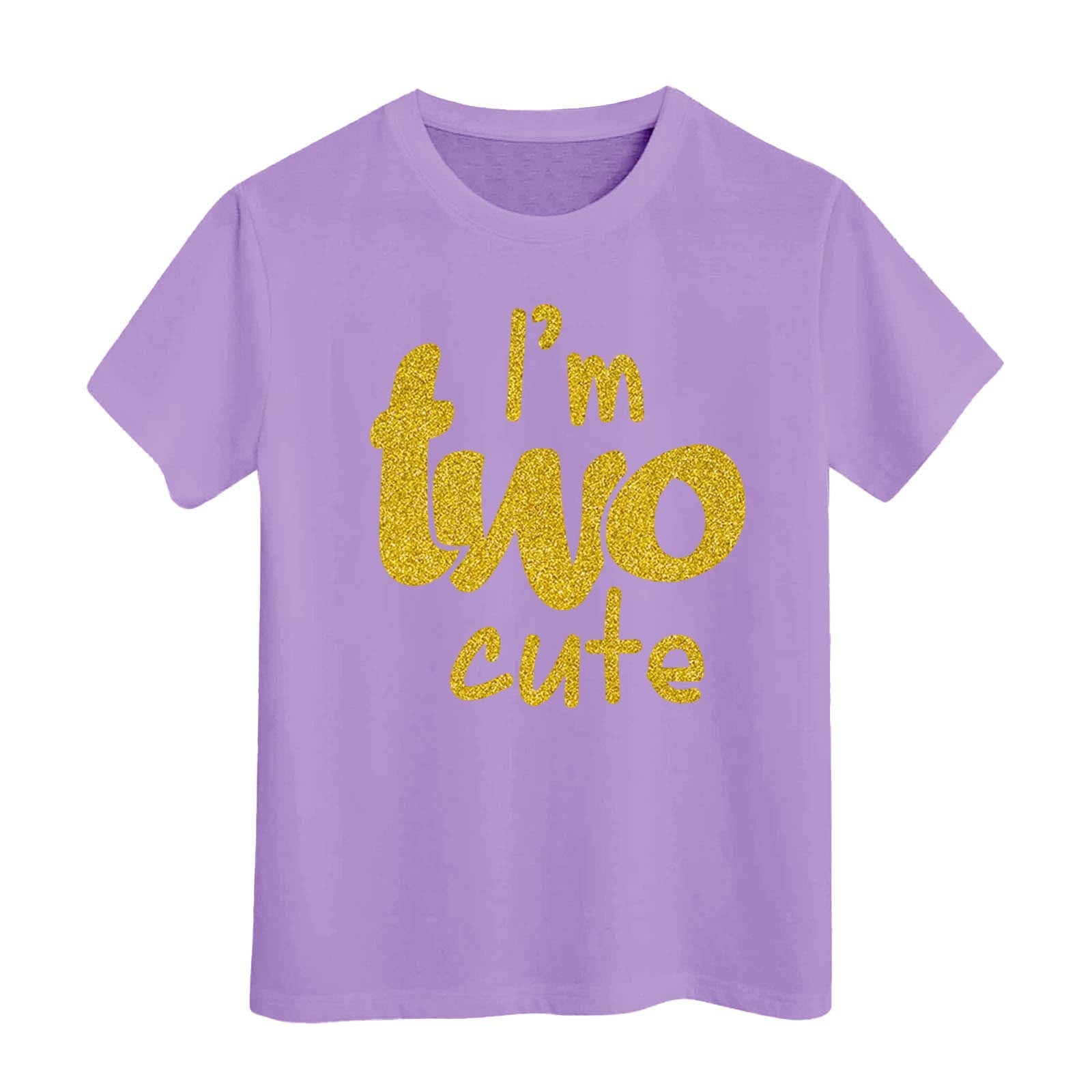 Girls Tops Fit Tee Casual Birthday Short Sleeve T Shirt Summer