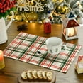 thumbnail image 3 of mubwai Red Green Buffalo Plaid Christmas Placemats Set of 6, 12x18 Inch Seasonal Winter Table Mats for Party Kitchen Dining Decoration, 3 of 6