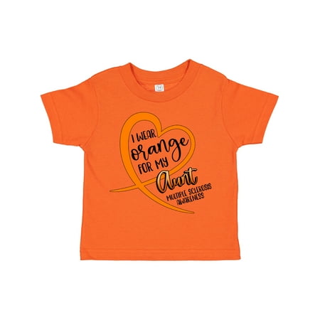 

Inktastic I Wear Orange for My Aunt Multiple Sclerosis Awareness Gift Toddler Boy or Toddler Girl T-Shirt