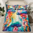 thumbnail image 2 of Erosebridal 3D Jellyfish Sheet Set Twin, Dreamy Watercolor Bedding Sets Twin Size, Sealife Artwork Decor 3pcs, 2 of 7