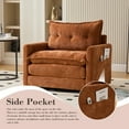 thumbnail image 2 of Villeston Swivel Accent Chair, 36.2"W Oversize Chenille Armchair with Side Bag, Modern Comfortable Chair for Living Room, Bedroom, Brown, 2 of 8