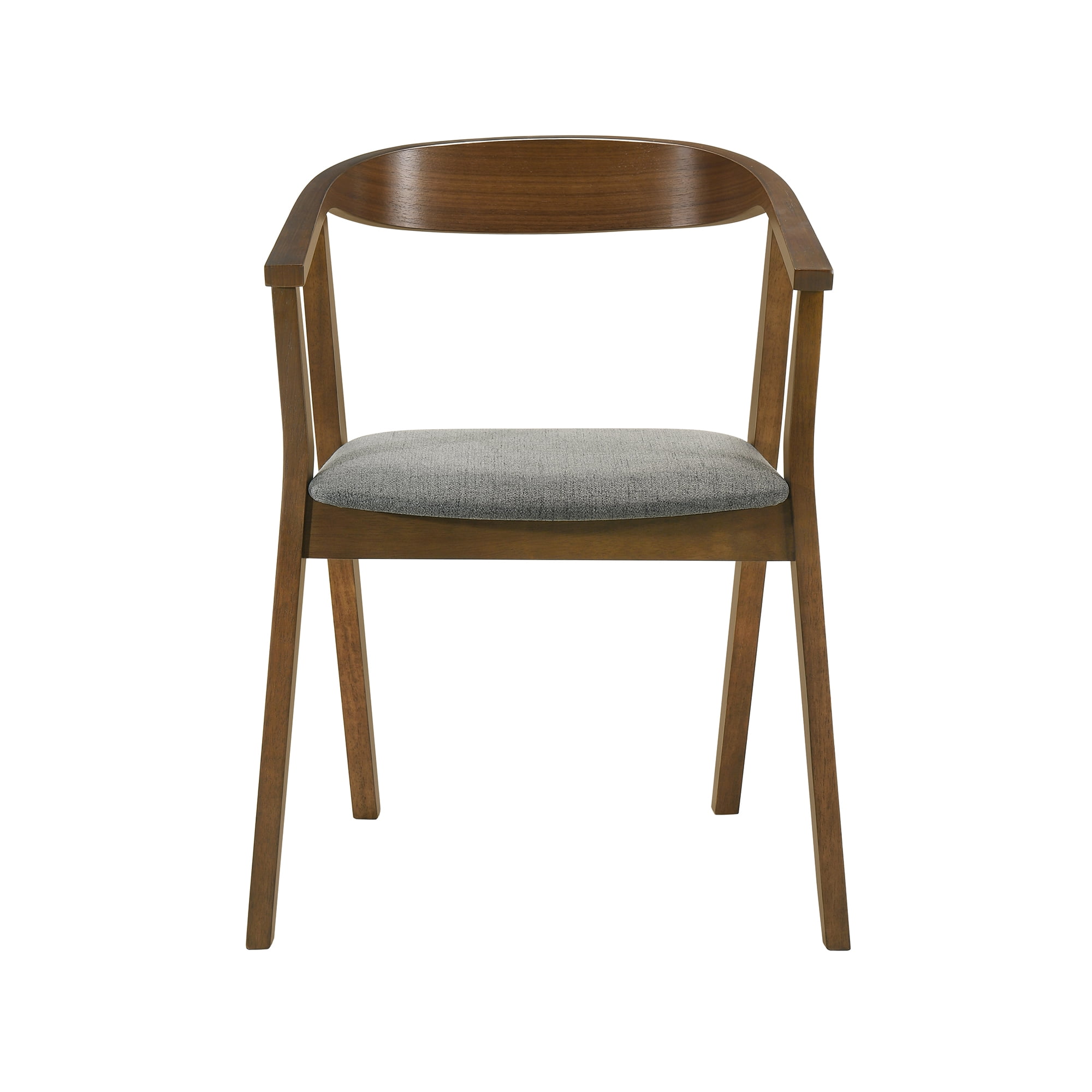 Santana Wood Dining Chair in Walnut Finish with Charcoal Fabric - Set of 6