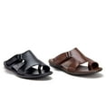 thumbnail image 4 of J'aime Aldo Men's 57682 Leather Lined Peasant Toe Slip On Sandals, Pecan, 10, 4 of 4