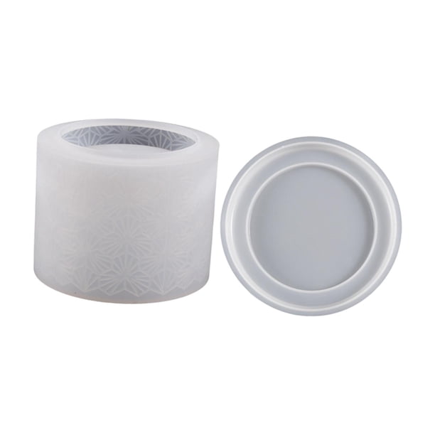 Taza redonda de silicona para fundición, cubo, caja redonda, quemador de incienso, bandeja para joyas, versátil Patrón geométrico