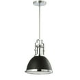 thumbnail image 4 of JONATHAN Y Homer 10" 1-Light Modern Industrial Iron LED Dome Pendant, Black/Chrome, 4 of 6