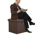 thumbnail image 4 of Pequeño Organizador Asiento Plegable Cubo Reposador Pie Almacenamiento Otomana Con Tapa Esponja 11.81x11.81x11.81 Pulgadas Plegables Pequeñas Otomanas para Sala Estar en Casa, 4 of 9