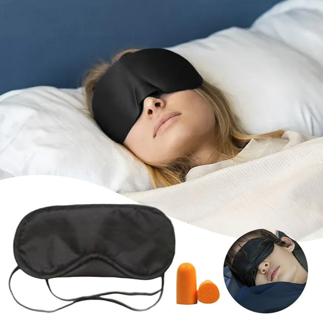 YWIYIUD 1 Set 7.09 Inch Lightweight Durable Sleeping EyeMasks with Adjustable Strap Suitable for Adults Portable and Practical Light Blocking Eye Cover and Earplugs for Long Wearing During Travel