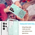 thumbnail image 3 of Compatible with Samsung Galaxy S23 Ultra Case Cute Glitter Clear Sparkly Cases Shockproof Galaxy S23 Ultra Case for Women Girls Silicone Samsung S23 Ultra Phone Case Slim Protective Cover (Green), 3 of 14