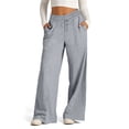 thumbnail image 2 of Nestiefly Womens Wide Leg Sweatpants Drawstring Elastic Waist Baggy Lounge Pants Baggy Sweat Pant Fall Winter Joggers Pant with Pockets Light Gray XL, 2 of 7