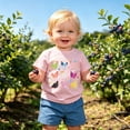 thumbnail image 2 of Toddler Girls Summer T Shirts Tops Fruit Print Kids Short Sleeve Crew Neck Top Basic Tees Size 3-4T, 2 of 3