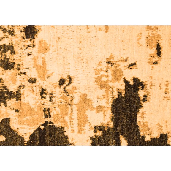 Ahgly Company Indoor Rectangle Abstract Orange Modern Area Rugs, 5' x 7'