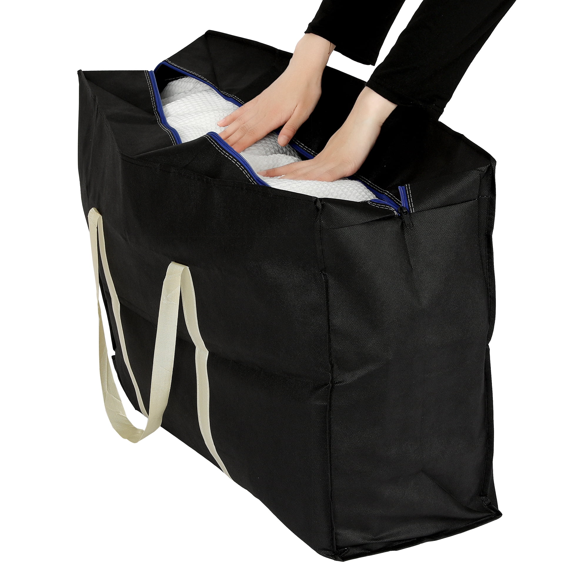 Unique Bargains 1 Pack Clothes Storage Bags Moving Bags Black 27*20*10in