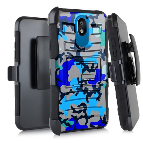 DALUX Hybrid Kickstand Holster Phone Case Compatible with Escape Plus / Journey / K30 (2019) / Arena 2 / Tribute Royal - Blue Stylish Camo