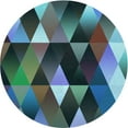 thumbnail image 1 of Ahgly Company Machine Washable Indoor Round Transitional Macaw Blue Green Area Rugs, 7' Round, 1 of 7