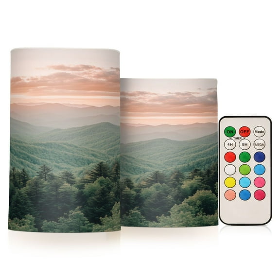 Yayeee Flameless Candles with Remote Flickering Battery Operated Multi Color Changing, Geometric Designs