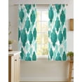 thumbnail image 4 of Green Geometric Moroccan Sheer Curtains 54 Inch Length 2 Panels Set for Living Room/Bedroom, Abstract Art Teal Ombre Modern Kitchen Curtains Grommet Semi-Sheer Curtains Window Treatments 42"x54"x2, 4 of 7