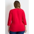 thumbnail image 2 of Avenue Women's Plus Size Side Ruched Faux Wrap Top, 2 of 2