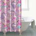 thumbnail image 4 of Pink Unicorns Flamingos Pattern Shower Curtain 84"x72" ,Bathroom Decorative Shower Curtains Set with 12 Hooks,Modern Waterproof Washable Shower Curtain, 4 of 6