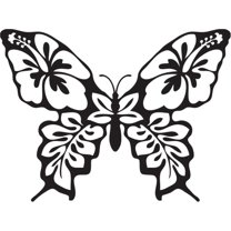 Printtoo Scrap-booking Butterfly Pattern Brown Wooden Rubber Square Stamp-2 x 2 Inches