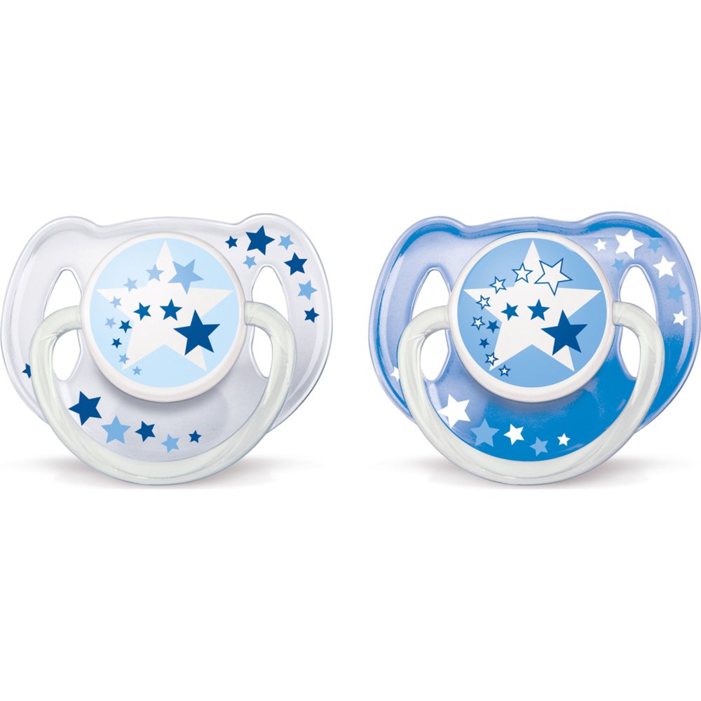 Philips Avent Glow in the Dark Orthodontic Pacifier, 618 months, Blue