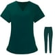 thumbnail image 2 of Uforme Scrubt / Lavable a máquina Manga corta con bolsillos Enfermera pantalones Traje / para salón Enfermería Mujeres Baoblaze  Blusa y pantalones médicos, 2 of 7