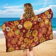 thumbnail image 4 of Garronmavis Retro Floral Car Seat Towel Cover Stain Resistant Breathable Non-Slip 1 PC Front Seat Protector Universal Fit Easy Installation for Daily Sports Use for Cars SUV Trucks Sedan Van, 4 of 9