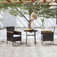 thumbnail image 1 of vidaXL 3 Piece Garden Dining Set Poly Rattan Black, 1 of 4