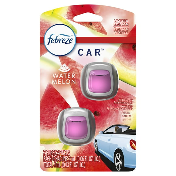 Ambientador de coche Febreze con aroma a sandía, 2 clips