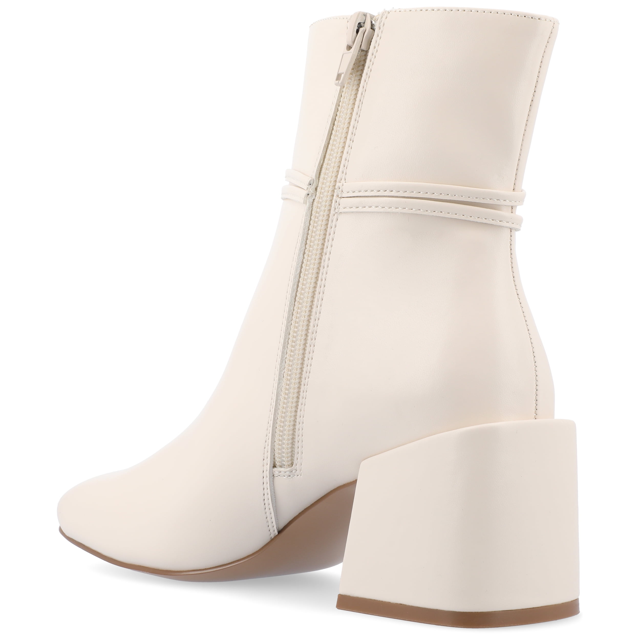 Journee Womens Beverley Covered Block Heel Square Toe Booties, Widths Available