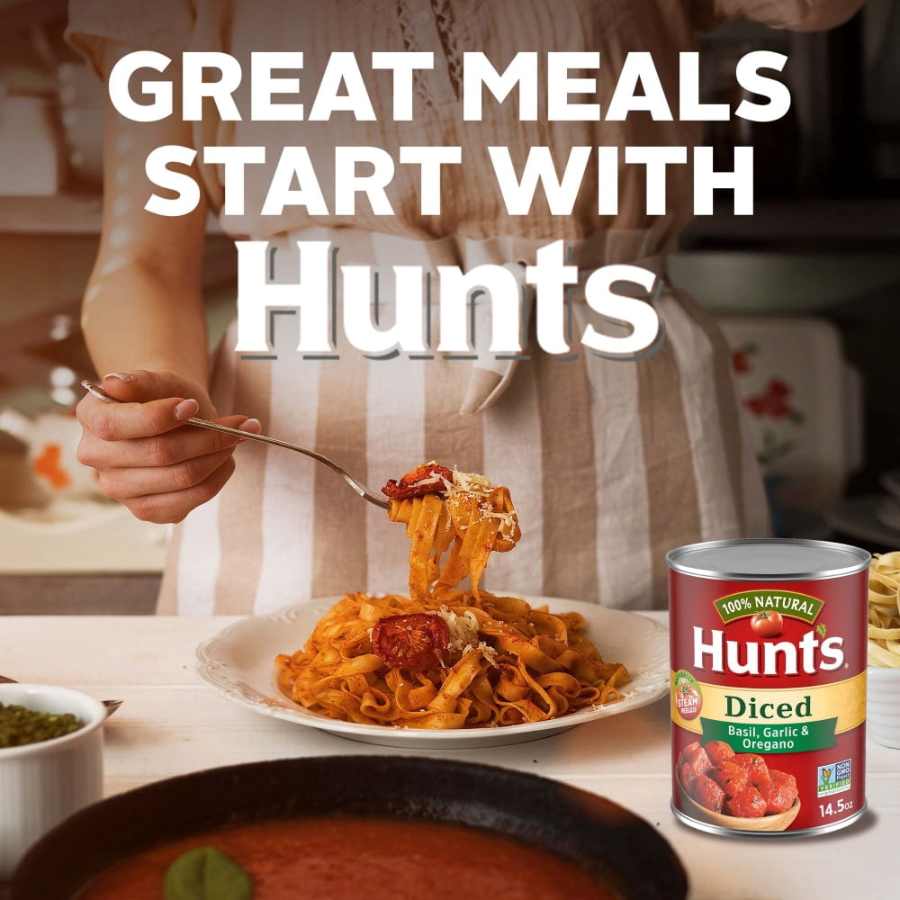 Hunt’s Diced Tomatoes with Basil, Garlic & Oregano 14.500 oz - 5 Pack