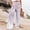 Pink, variant on Wide Leg Printed Pants For Women Elastic High Waist Elastic Waist Baggy Pants Teenagers Girls Straight Leg Trousers Blue M