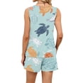thumbnail image 5 of Hawaiian 2 Piece Short Sets for Women Tropical Summer Casual Sleeveless Shorts Outfit Airport Travel Vacation Outfits, 5 of 5