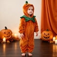 thumbnail image 4 of Ulanda Baby Halloween Pumpkin Romper Unisex Infant Long Sleeve Orange Hooded Jumpsuit (Orange, 4-5 Years), 4 of 6