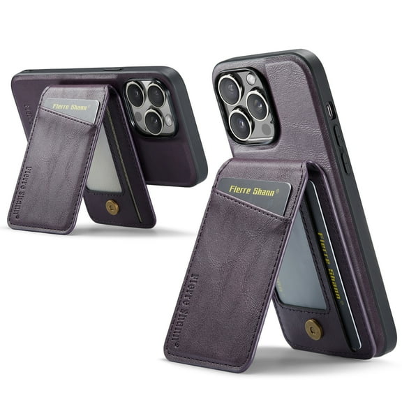 Allytechgroup 2 in 1 Detachable Wallet Case Cover for Apple iPhone 15 Pro, Compatible with Magsafe Cards Holder Purse Pokcet Shockproof Slim Fit Phone Case for iPhone 15 Pro, Purple