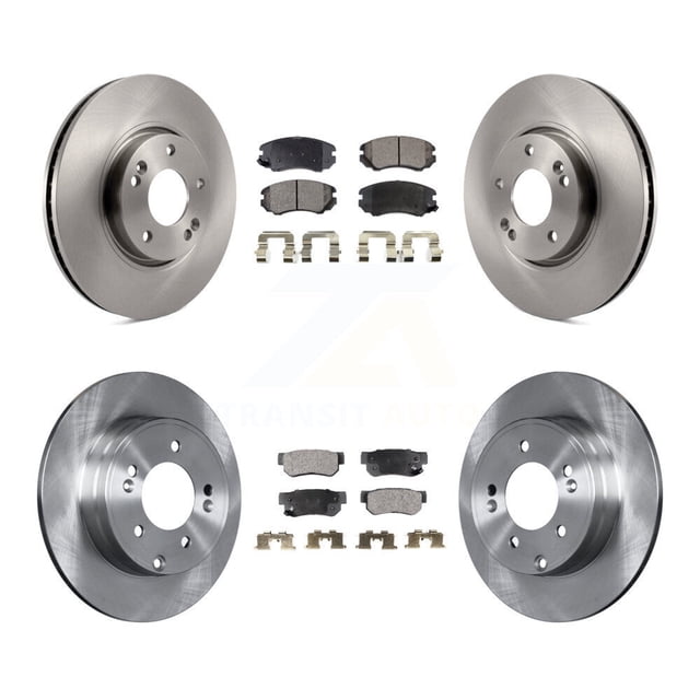 Transit Auto Front Rear Disc Brake Rotors and Semi-Metallic Pads Kit for Car Hyundai Sonata 3.3L K8F-101255
