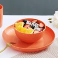 thumbnail image 7 of ReaNea Orange Plastic Dinnerware Set of 16 Pieces, Unbreakable And Reusable Light Weight Plates Mugs Bowls Dishes Easy to Carry And Clean BPA Free Service For 4, 7 of 7