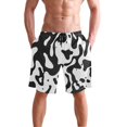 thumbnail image 4 of Dailycode Men's Quick Dry Swim Trunks Beach Shorts Casual Summer Board Shorts with Pockets, Black and Graffiti, 4 of 8