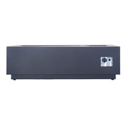 Reign Outdoor Rectangular Iron Gas Fire Pit , Dark Grey