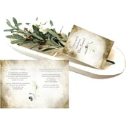 I'm Sorry Greeting Card Hcrafted Paulownia Wood Farmhouse Dough Bowl with Olive Branch Flowers Gift Heartfelt Sincere Apology Olive Branch