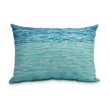 Simply Daisy, 14" x 20" Ocean View Teal Decorative Abstract Outdoor Throw Pillow